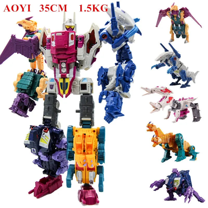 AOYI 5 in 1 anime Action Figure Toys cool KO GT Transformation Movie Robot dinosaur model toys kids Deformation Truck Gift H6002