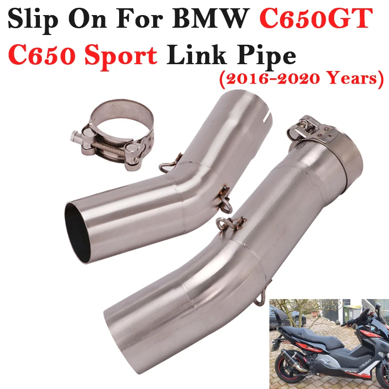 

Slip On For BMW C600 C650 Sport C650GT 2016 - 2020 Motorcycle Exhaust Escape Middle Link Pipe Connection 51mm Muffler