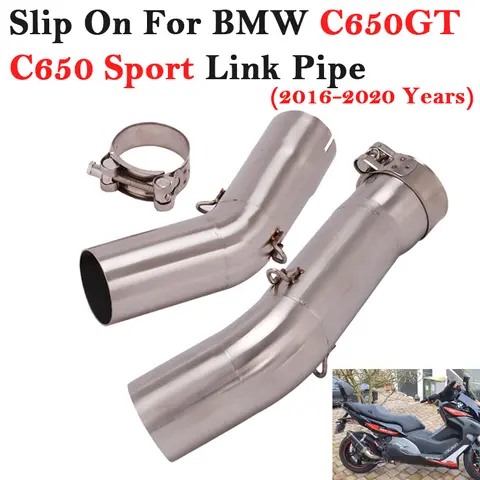 Slip On For BMW C600 C650 Sport C650GT 2016 - 2020 Motorcycle Exhaust Escape Scooter Middle Link Pipe Connection 51mm Muffler