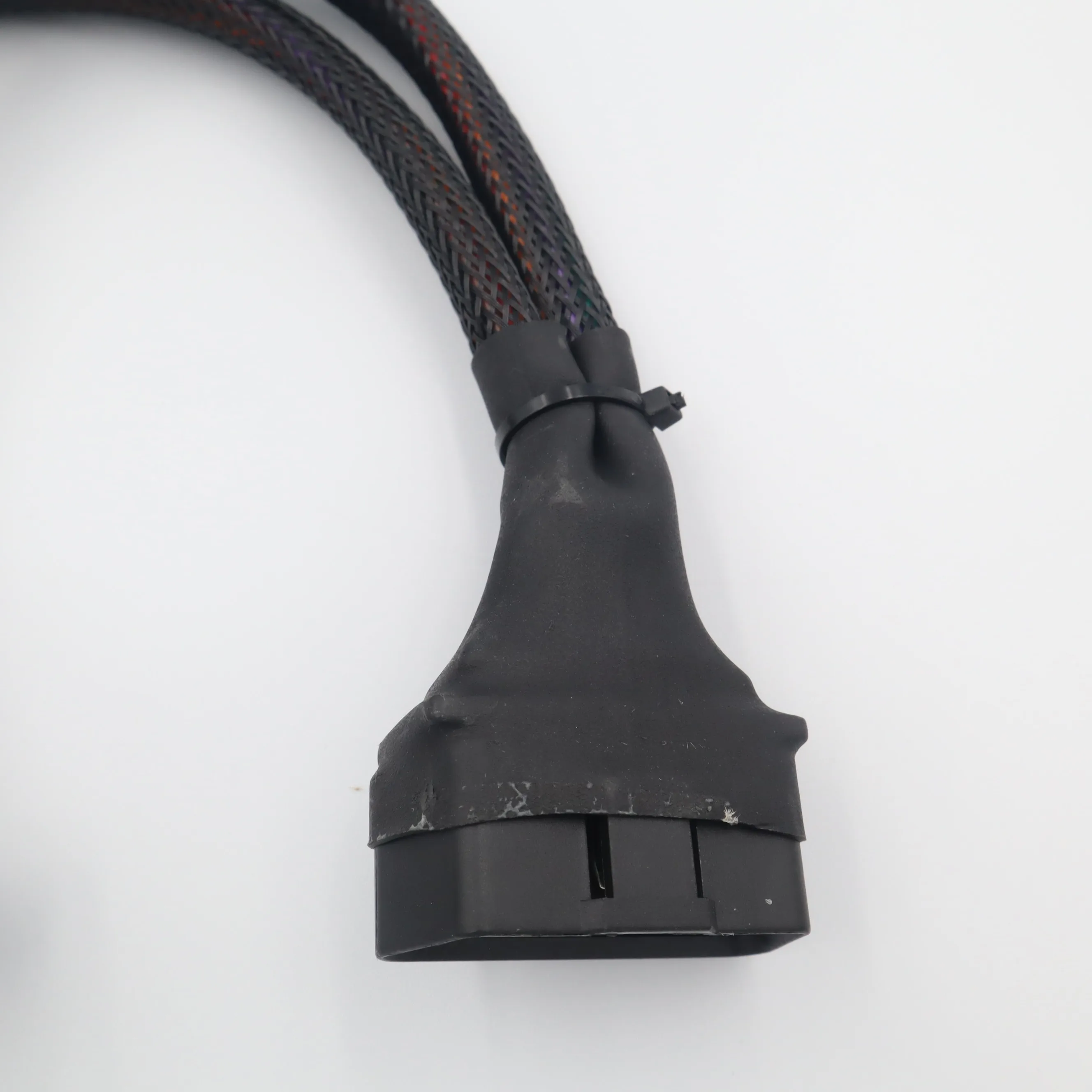 FINETRIP 30CM 2 w 1 kabel przedłużający OBD2 obdII męski na 2 żeńskie Splitter komputer samochodowy połączenie wtyczka konwersji dla elm327