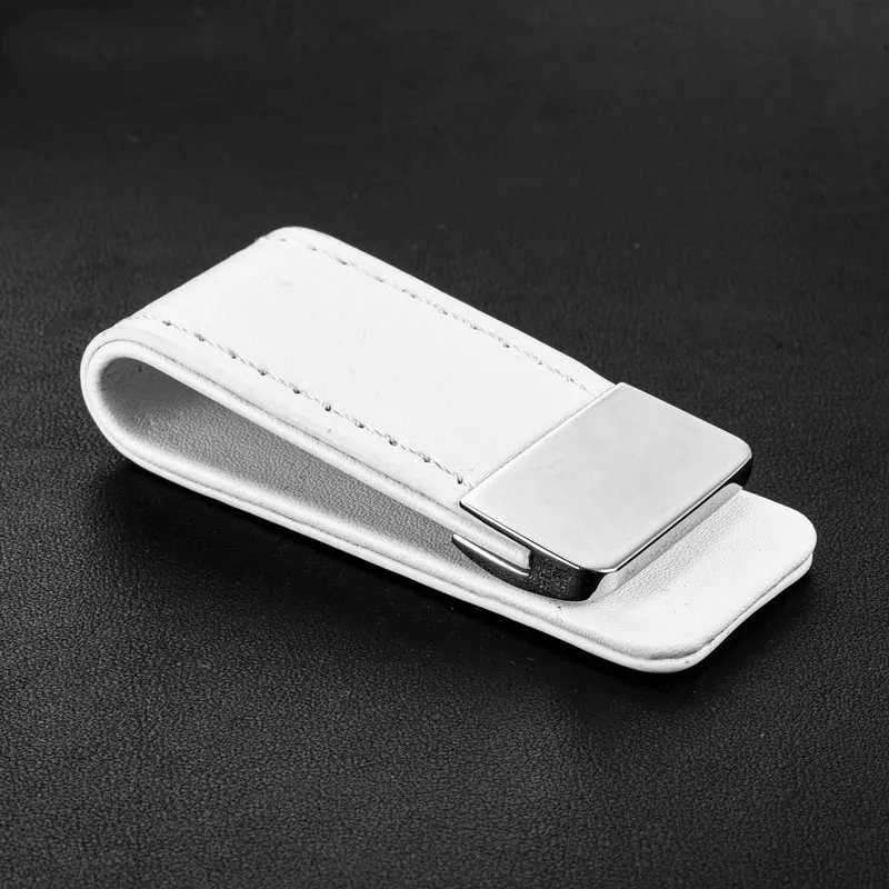 2026 Custom Lettering Leather Slim Money Clip Wallet Purse for Pocket Money Clip Cash Clamp Holder Metal Money Holder Bill Clip