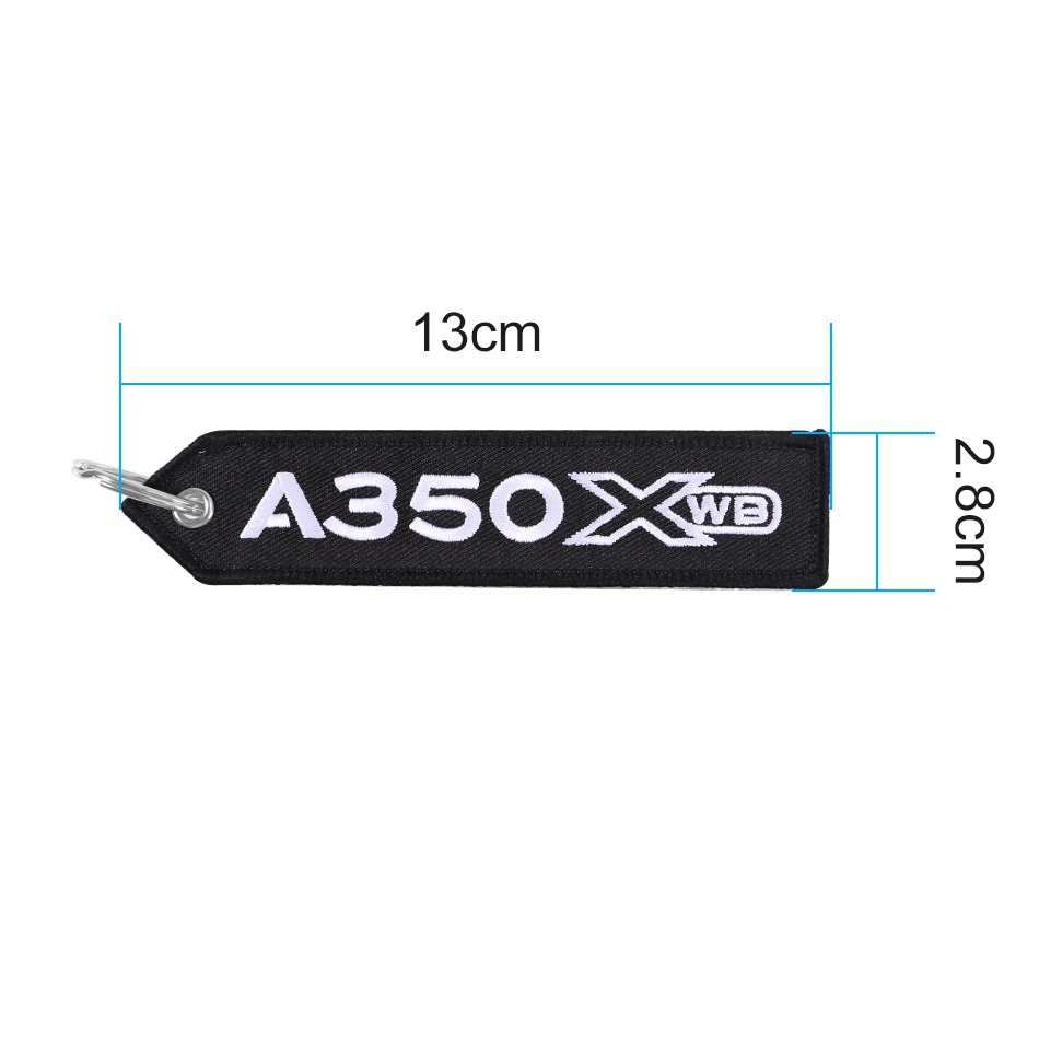 5 PCS Black AIRBUS A350 Keychain Double-sided Embroidery Aviation Key Ring Chain for Men Gift Phone Strap Lanyard A350 Keychains