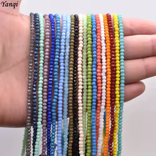 Yanqi 2 3 4mm Rondell Austria Faceted Crystal Beads Round Glass Beads Loose Spacer Beads for Jewelry Making DIY - Image 3