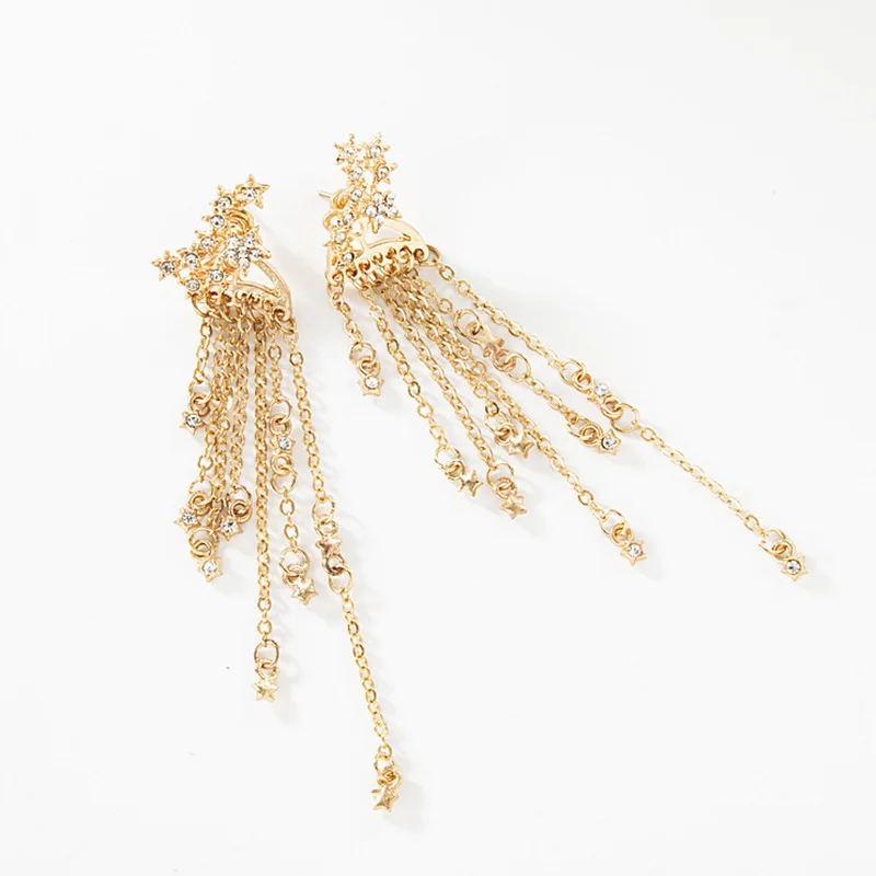 New Fashion Selling Jewelry 1 pcs Earrings Irregular Sparkling Star Tassel Alloy Earrings Women Small Jewelry Accessories