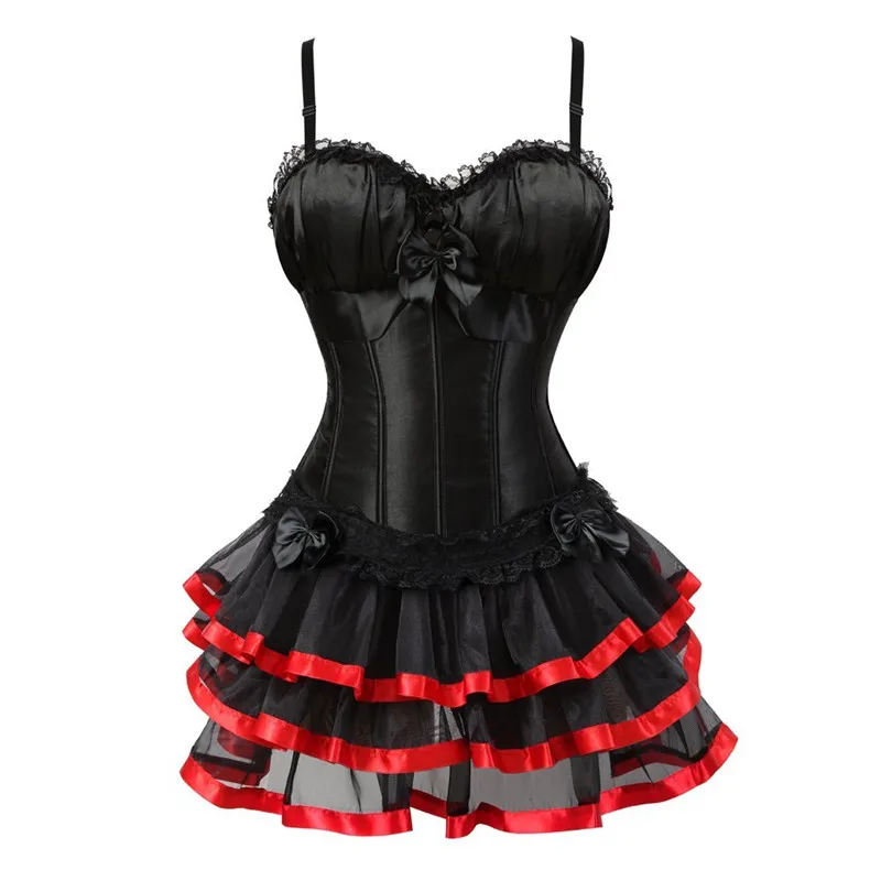 Korset Jurk Riem Gothic Lolita Cictorian Plus Size Kant Bloem Bustier Met Rok Tutu Mode Halloween Kostuums Sexy Stijl