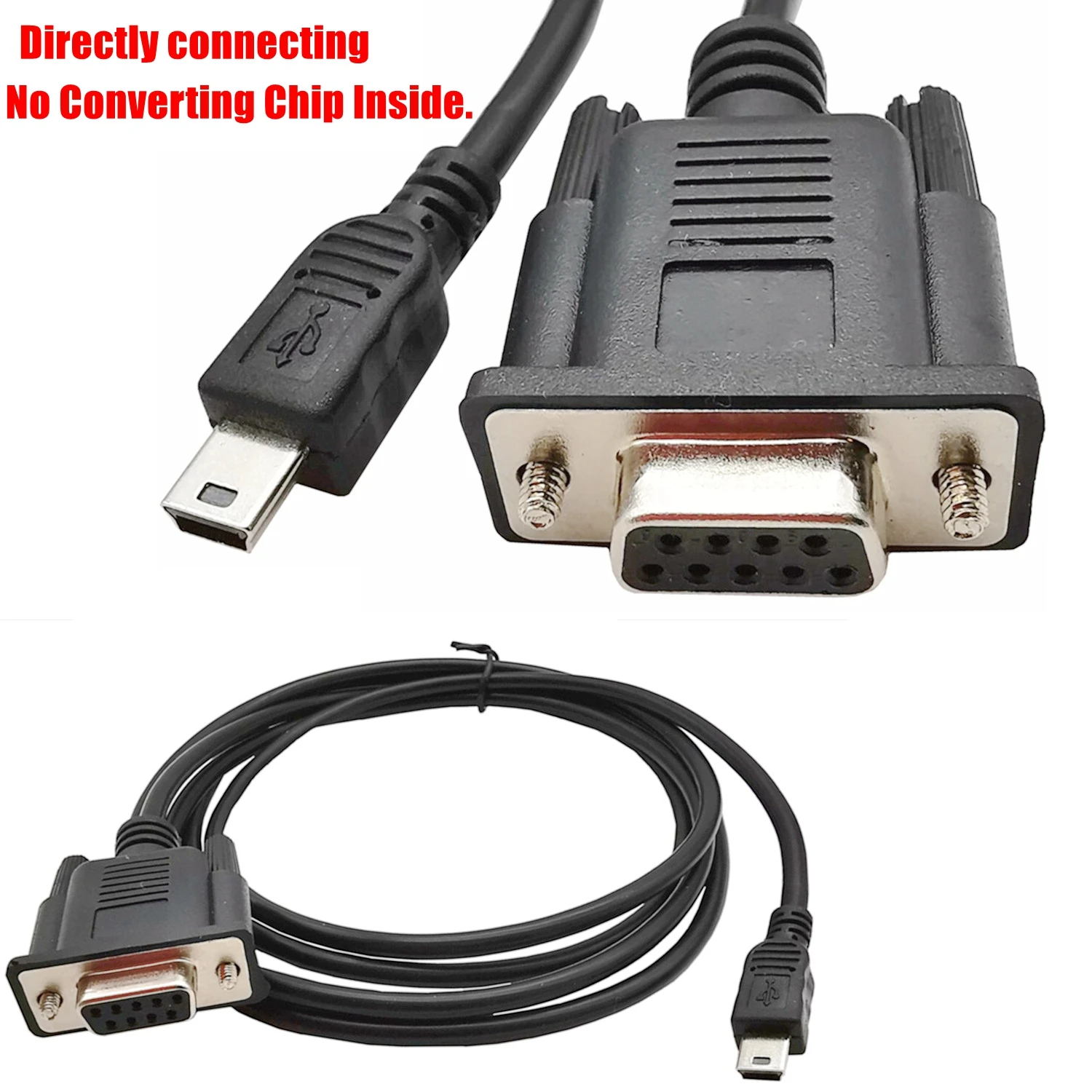 Mini USB 2,0 macho a RS232 DB9 9 Pin hembra adaptador tension Cable de plomo 1,8 m