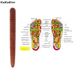 Health Chart Free Massage Stick Tool Wooden Foot Spa Physiotherapy Reflexology Thai Foot Massage