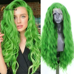 Charisma Lace Front Wigs Synthetic Hair Green Lace Wig Natural Hairline Lace Frontal Wigs For Women Cosplay Wigs Heat Resistant