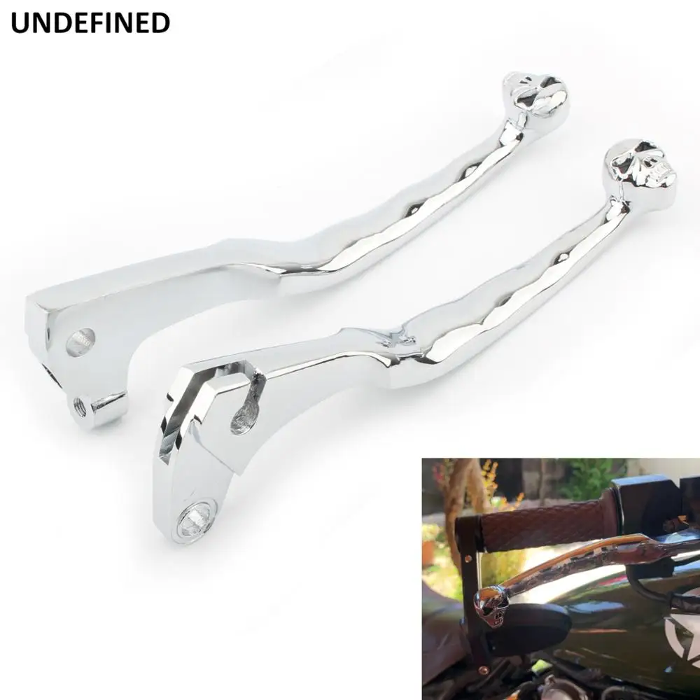 Chrome Skull Motorcycle Brake Clutch Lever Shifter Lever for Yamaha XV Virago 250 535 700 750 1000 1100 1985-1999 1998 1997 1996