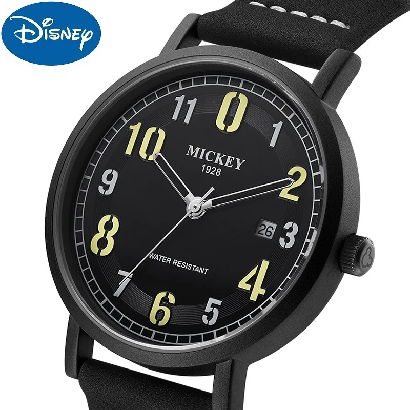 

Disney Official Children Sport Quartz Wristwatch Micky Mouse 1928 Cartoon Dial Boy Kids Student Youth Clock Waterproof Luminous