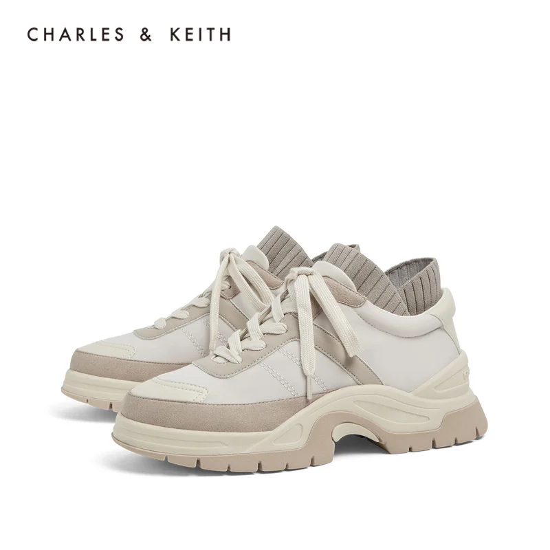 CHARLES & KEITH มาใหม่สำหรับฤดูใบไม้ร่วง2020CK1-70900233Women Lace-Up รองเท้าผ้าใบ