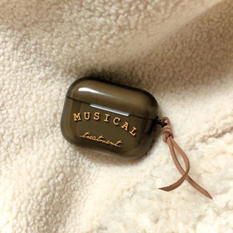 Simpatico cartone animato smeraldo lettere custodia per Apple Airpods 2 1 Cover Art pittura custodia per auricolare trasparente per airpod Pro scatola per cuffie