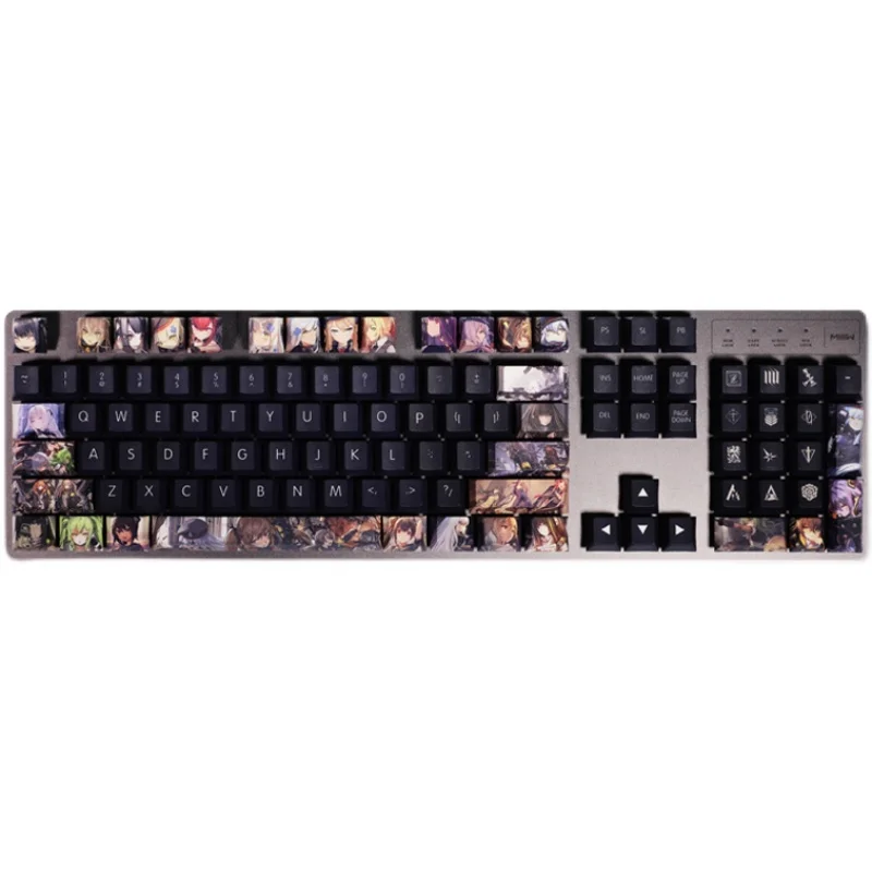 1 Set PBT 5 Sides Dye Sublimation Keycaps Anime Gaming Key Caps For Girls Frontline Mechanical Keyboard Keycap