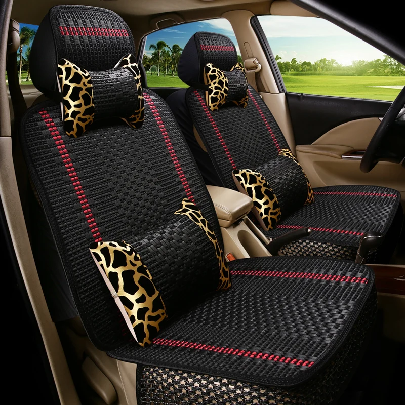 1PCS Car Seat Cover,Luxury Car Seat Cushion Hand-woven Ice Silk Car Seat Cover Summer Front Seat Universal Car Seat Cushion