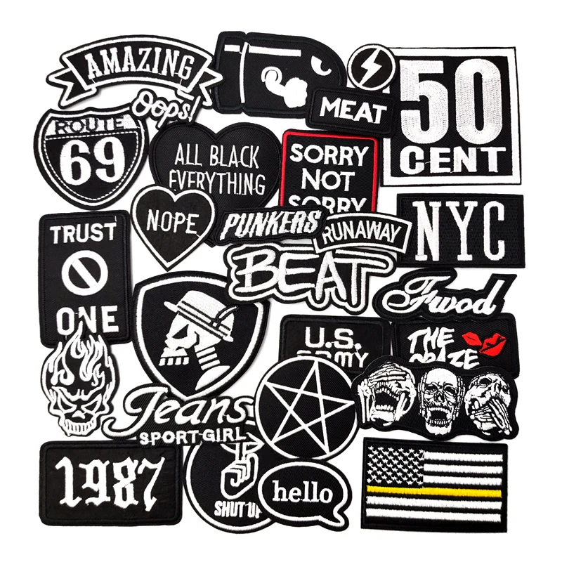 

27Pcs/Lot BEAT NOPE Embroidered Applique Patch Fabric Garment Apparel Accessories Embroidery Badges JEANS STAR