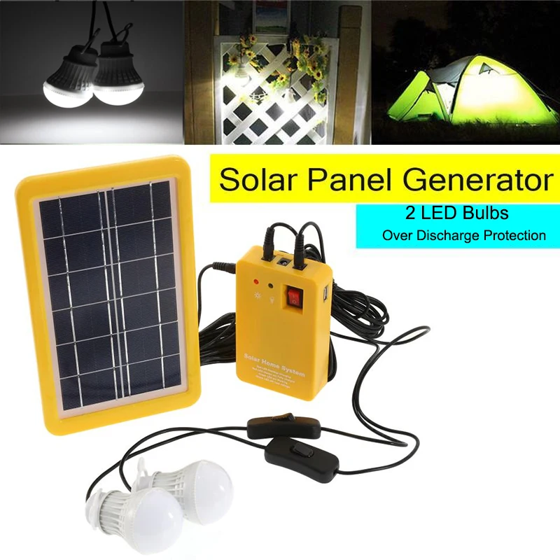 Solar Light Lithium Solar Power Panel Generator Kit Small Home System 3 LED Bulb Highlight Energy Saving Light Solar Lighting