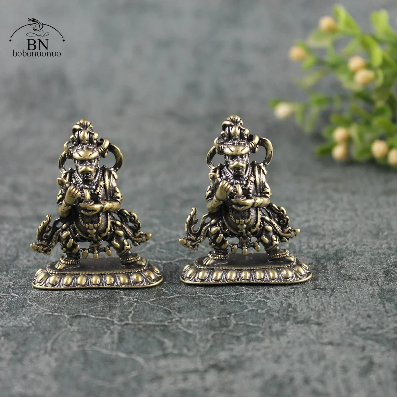 Antique Copper Tibetan Buddhism Yamaraja Buddha Statue Home Decoration Accessories for Living Room Ornament Brass Figurine