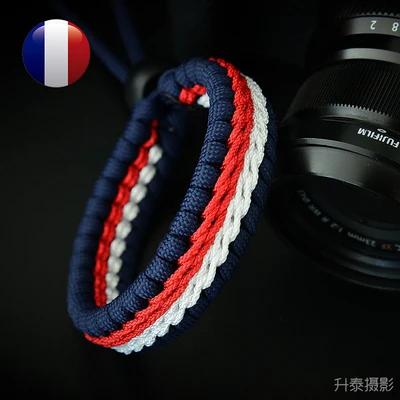 French flag Nylon rope Camera Wrist Strap Wrist Band for Mirrorless Digital Leica Canon Fujifilm Nikon Olympus Pentax Sony LUMIX