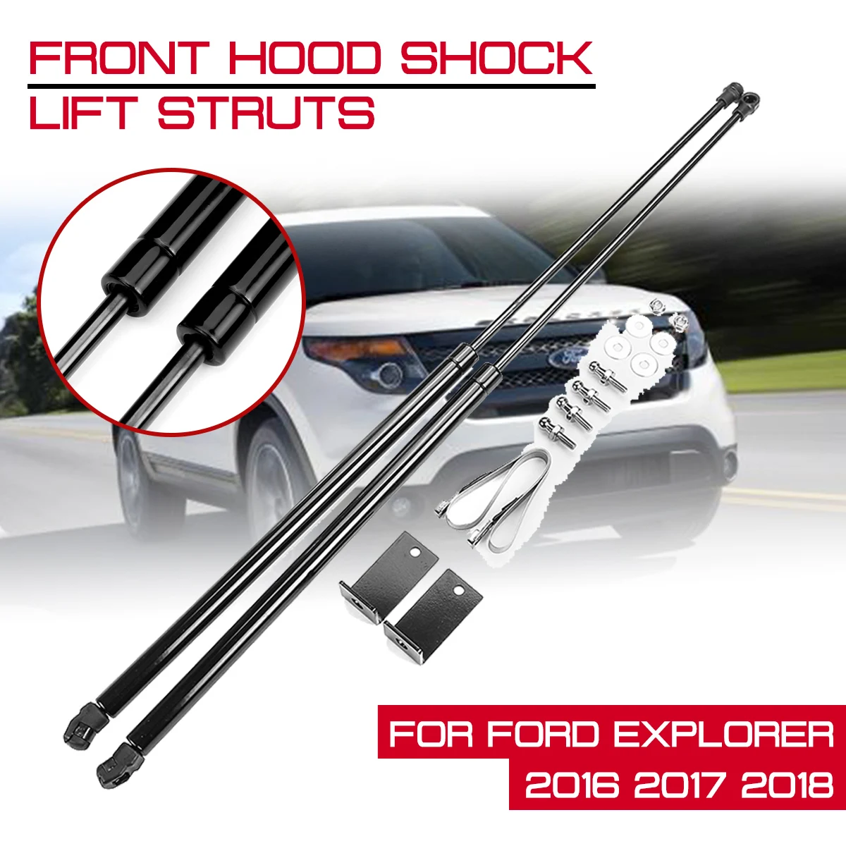 For Ford Explorer 2016 2017 2018 Front Engine Cover Bonnet Hood Shock Lift Struts Bar Support Arm Gas Hydraulic