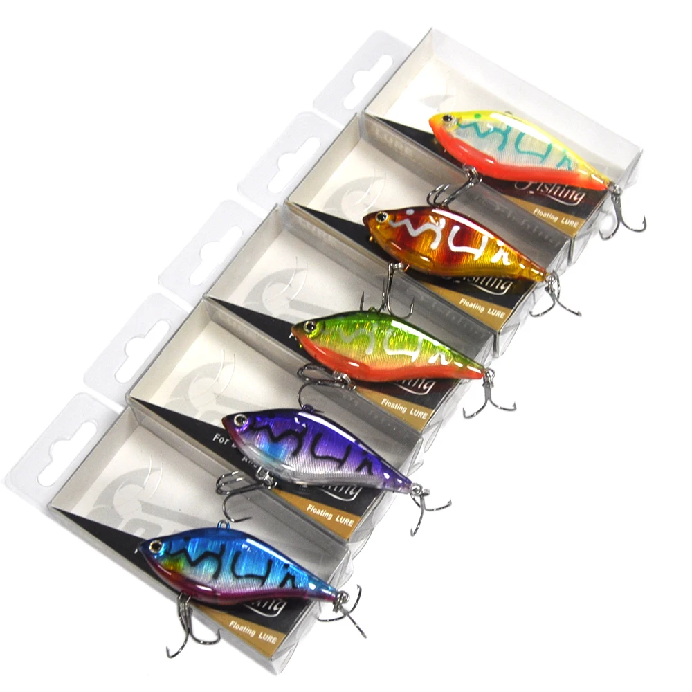 Wholesale Lots of 60pcs 13.8g 6.5cm Sinking VIB Vibration Bait Hard Fishing Lures w/ PVC Box