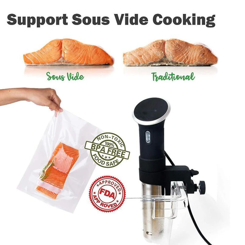 Сумка для вакуумного упаковщика пищевых продуктов Sous Vide Food Saver, вакуумные пакеты, кухонные аксессуары для хранения свежести, сумка для хранения мяса, без BPA