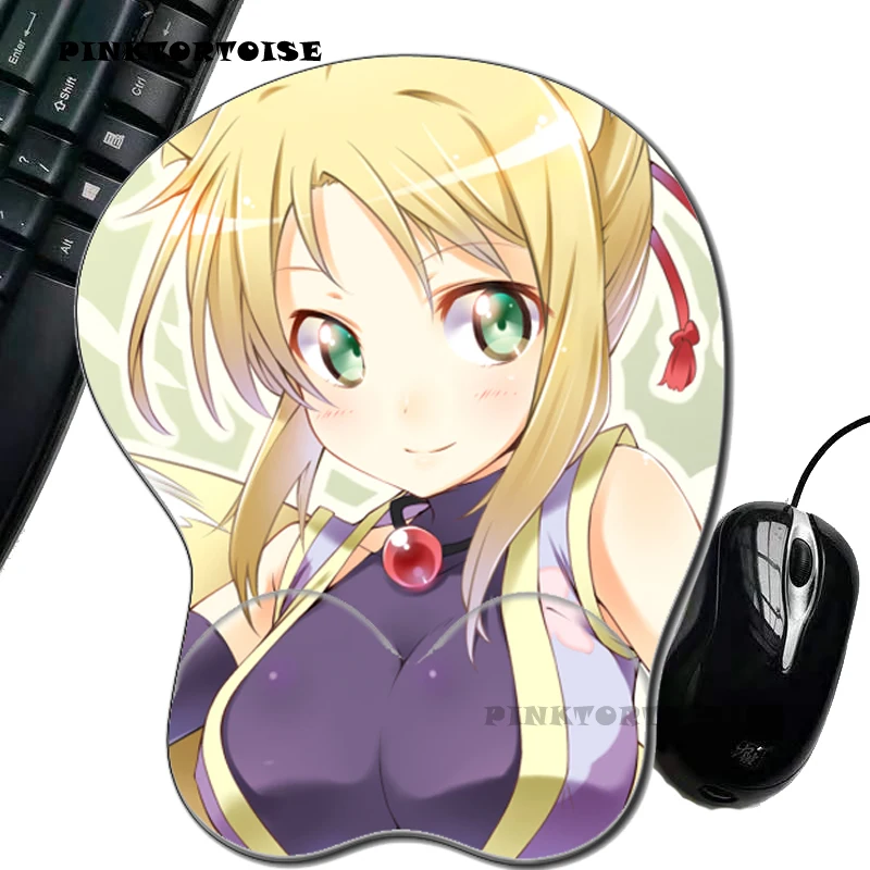 

PINKTORTOISE mousepad yukikaze panettone Anime environmental Silicon anime 3D mousepad chest Mouse Pad Ergonomic MousePad mat