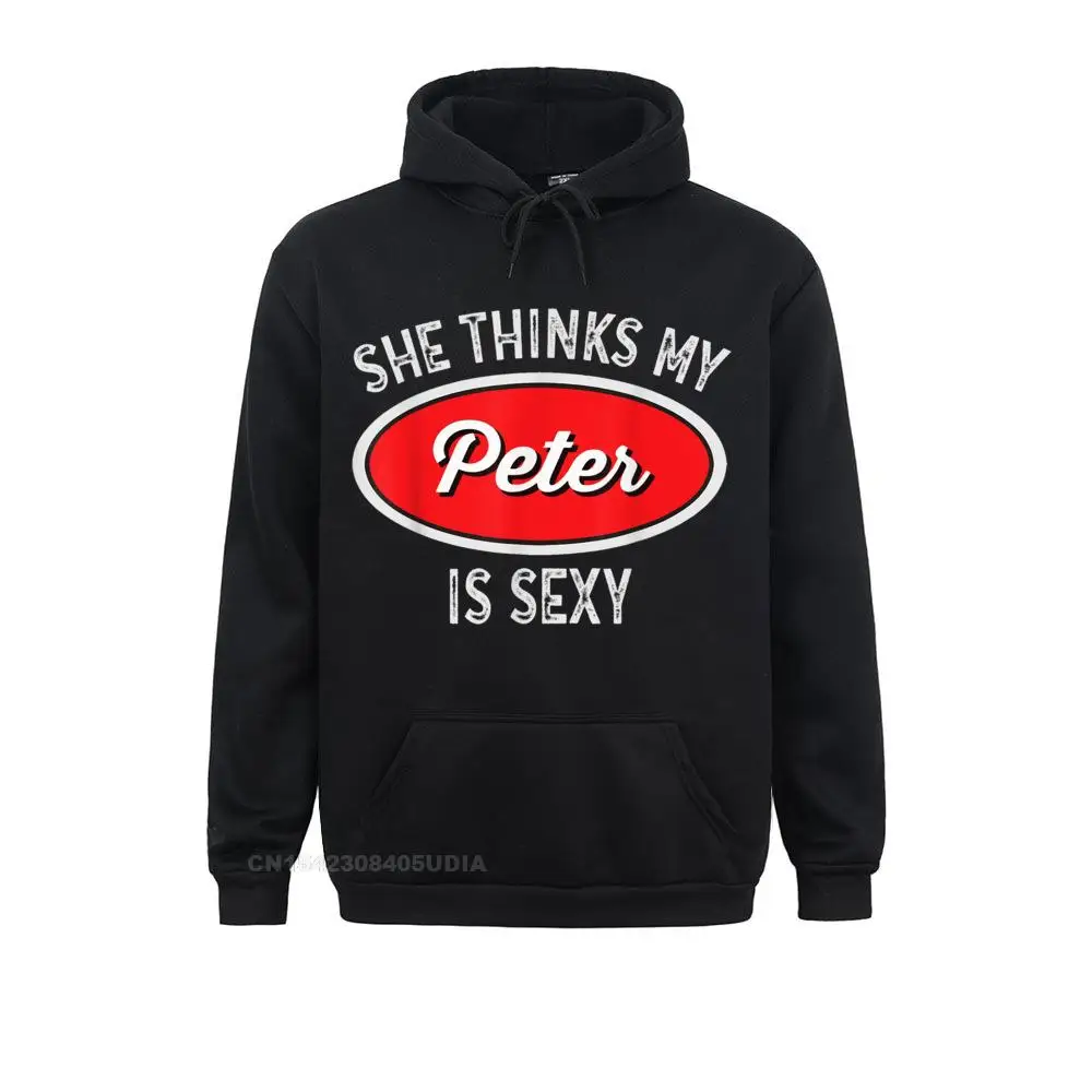 Mens Funny Truck Driver Hoodie She Thinks My Peter Is Sexy Women Sweatshirts Family Hoodies Faddish Sportswears Long Sleeve