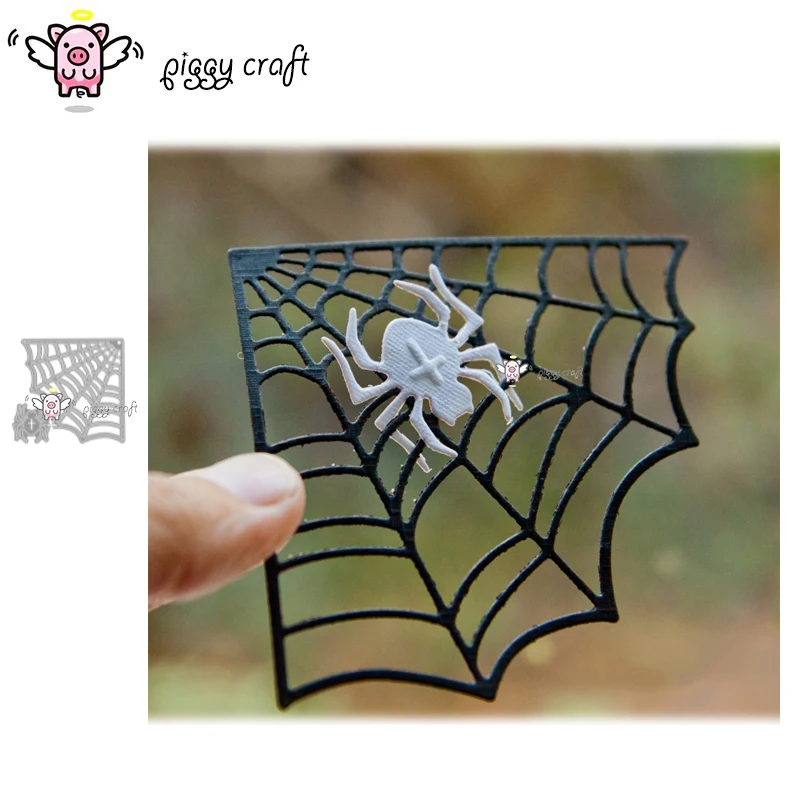 Piggy Craft metal cutting dies cut die mold Halloween spider web Scrapbook paper craft knife mould blade punch stencils dies