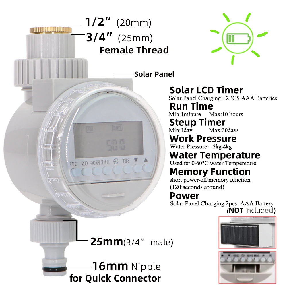 Automatyczny inteligentny elektroniczny wyświetlacz LCD strona główna zawór kulowy zegar nawadniania ogród czasowy wyłącznik przepływu wody System