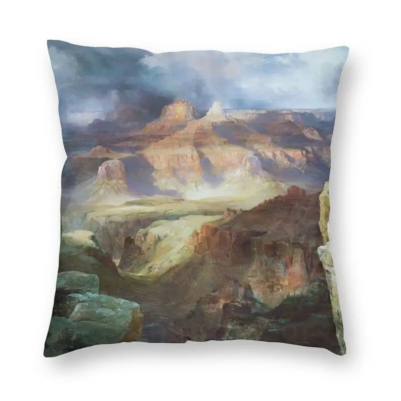 Thomas Moran A Miracle Of Nature Cushion Cover Sofa Home Decorative Landscape Painting American Painter Square Throw Pillow Case