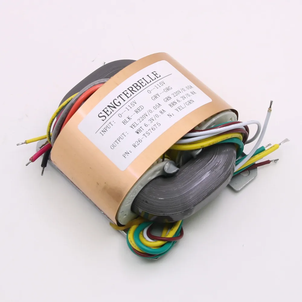 35W (35VA) Pure Copper R Core Transformer 0-220X2 (50mA), 6.3X2 (0.8A) Power Transformer For Preamplifier Decoder Audio