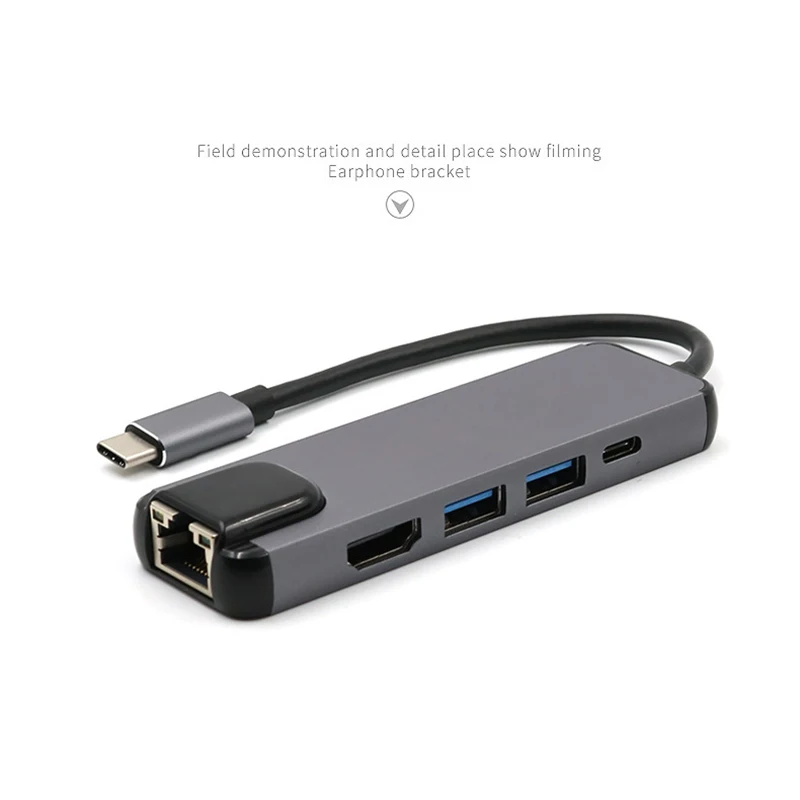 USBC to RJ45 HDMI-compatible USB 3.0 Type C Port Hub Gigabit Ethernet Lan 4K for Macbook Pro Air Thunderbolt 3 USB-C Charger