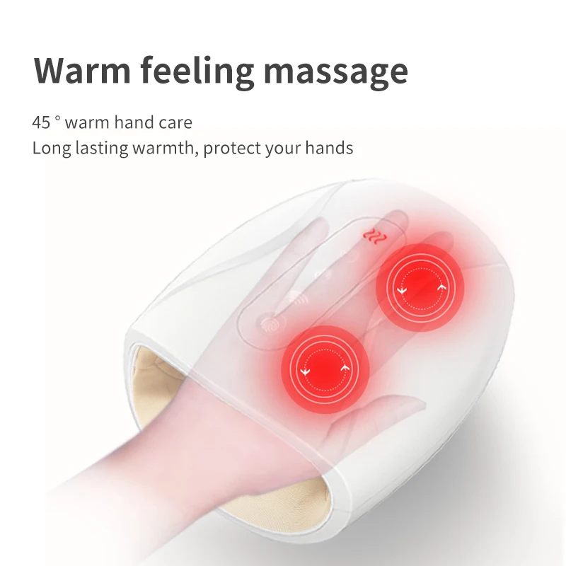 Chargeable Portable Air Compression Hand Massager Heated Finger Massager 6 modes, 3 levels of strength Massage Relaxation
