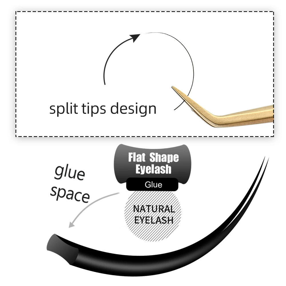 NAGARAKU Plano Ellipse Cílios Pontas Divididas Matte Cinza Preto Cor Super Macio Suave Extensão de Cílios Naturais Forma Plana Cílios