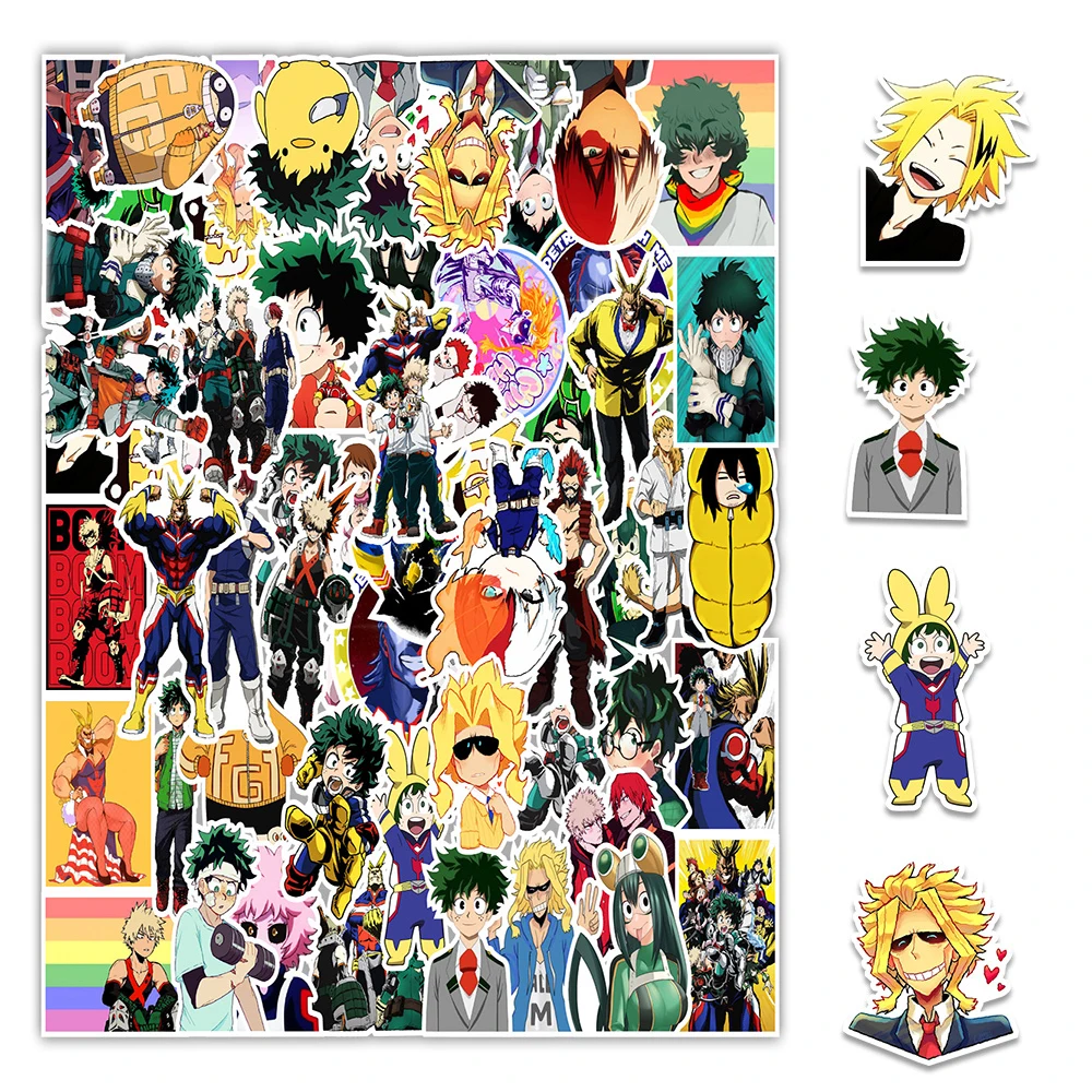 10/30/50PCS Anime My Hero Academia Sticker Computer Phone Water Cup Sticker Waterproof Sticker Wholesale