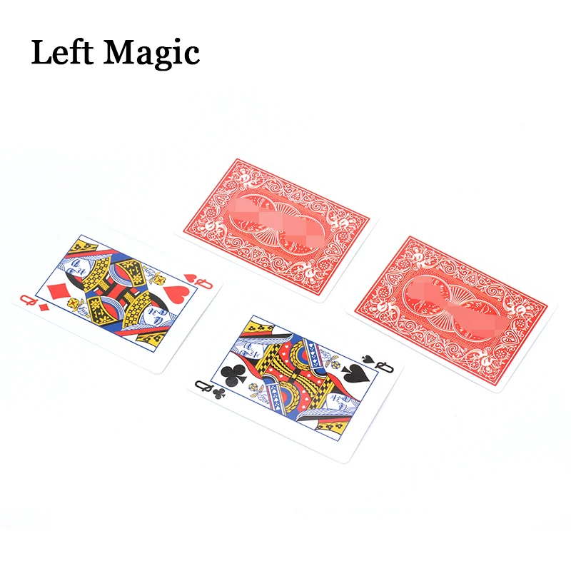 Parade of the Queens Explained Magic Tricks Card 4Q Prediction Magic Magician Close Up Illusion Gimmick Props Toys For Children