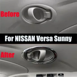 Door Handle Cover inner door handle bowl cover for Nissan Versa sunny Latio 2010 2011 2012 2013 2014 abs chrome 4pc Car Styling