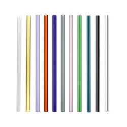 500Pcs/Lot 4 Size Colorful Special Fine Glass Straight Drinking Glass Straws Reusable Eco-friendly Wholesale