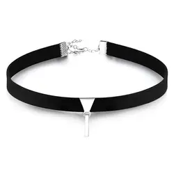 Black chokercollarbone Necklace Faux Leather Alloy Choker chain personality neck chain sexy black hipster accessory necklace