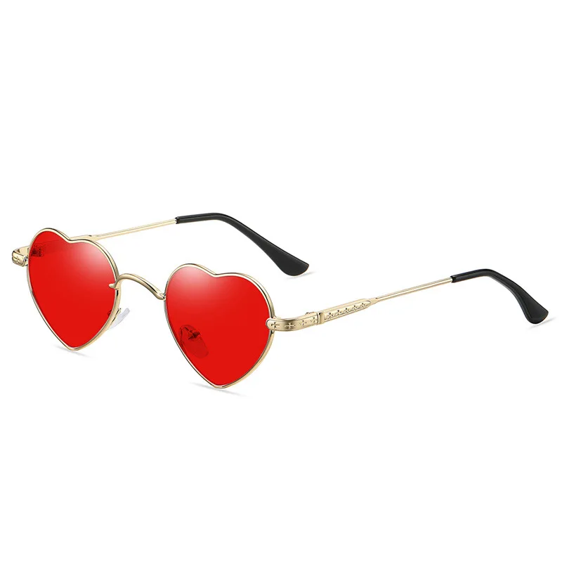 

YMT_0463 Metal Heart Sunglasses Women Heart-Shaped Ocean Pieces Sun Glasses For Women Lovers' Eyewear Female oculos de sol UV400