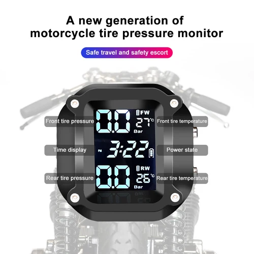Imagen 2 del producto Sensores de presión de neumáticos de motocicleta TPMS, sistema de monitoreo de presión de neumáticos TMPS, Sensor externo de neumáticos de 2 ruedas para motocicleta