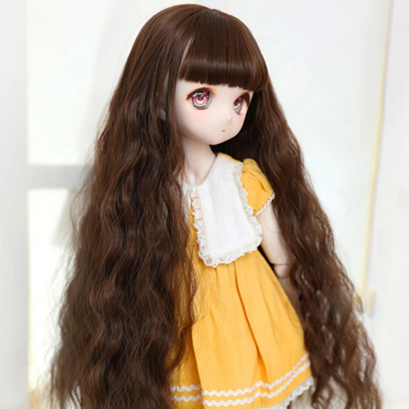 1/3 1/4 1/6 1/8 Fashion Coffee Wavy Hair Wig High Temperature Wire For BJD Doll Wig