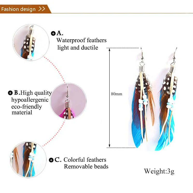 Bohemian Tassel Earrings For Women Dangle Long Earrings Feather Boho Drop Earrings Seed Beads Vintage Jewelry Brincos Gift 2021