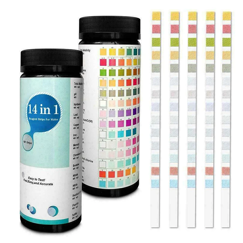 14-in-1 Drinking Water Test Kit Multipurpose Water Quality Test Paper For Faucets Well Tap Water Testing Strips Kits 50/100pcs