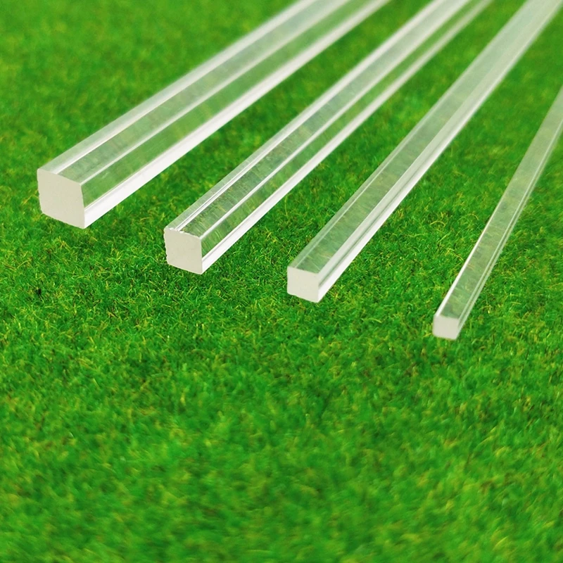 10 PCS 2mm 3mm 4mm 5mm  square high transparent acrylic plexiglass rod DIY manual construction model material length 25cm