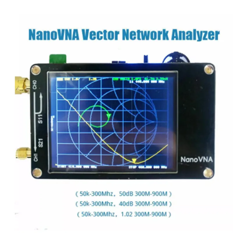 

Vector Network Analyzer Shortwave MF HF VHF 10kHz-1.5GHz 2.8 Inch LCD Display Nanovna