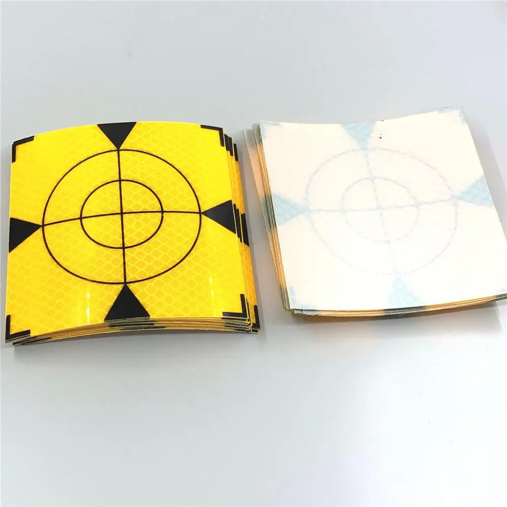 Triangle Yellow Color Reflector Sheet Size 100mm*100mm Reflective Tape Target 10cm Survey Total Station 10*10 100pcs 20pcs