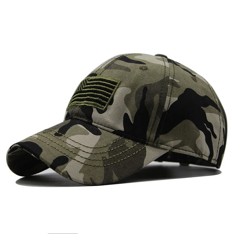 New Men USA Flag Camouflage Baseball Cap Army Embroidery Cotton Tactical Dad Hat Male Summer Sports caps leisure Caps Adjustable