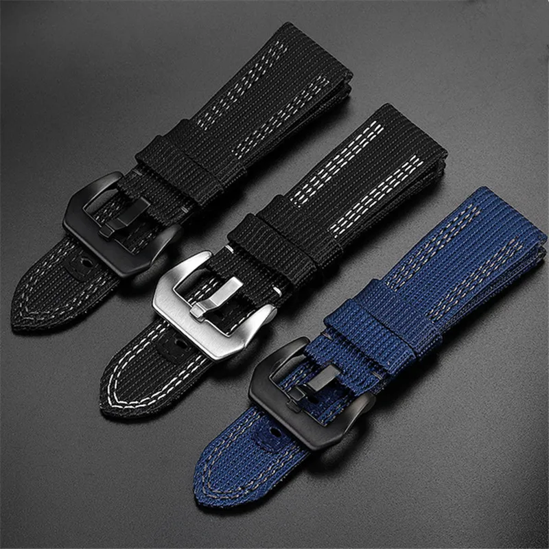 سوار ساعة من قماش النايلون للبانيراي ، سوار معصم أزرق ، سلسلة البحر السمين ، حزام ساعة أمامي ، 42 من من قماش النايلون ، 26 ، NB00984 التسلل #2