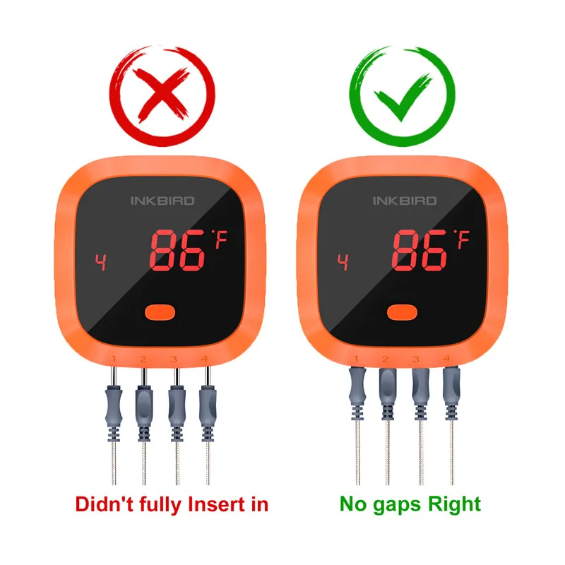 INKBIRD Waterproof IBT-4XC Wireless BBQ Digital Thermometer USB Rechargable Battery With Probe&Timer For Oven Meat Grill Smoker